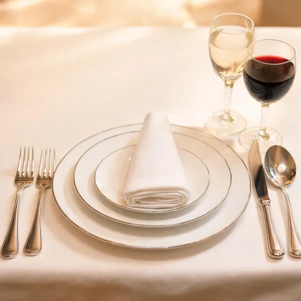Fine china dinnerware place setting